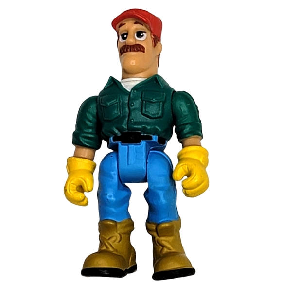 Country Farm Green Blue Plastic‎ Truck Driver Farmer Action Figure For Play Set - Picture 1 of 3